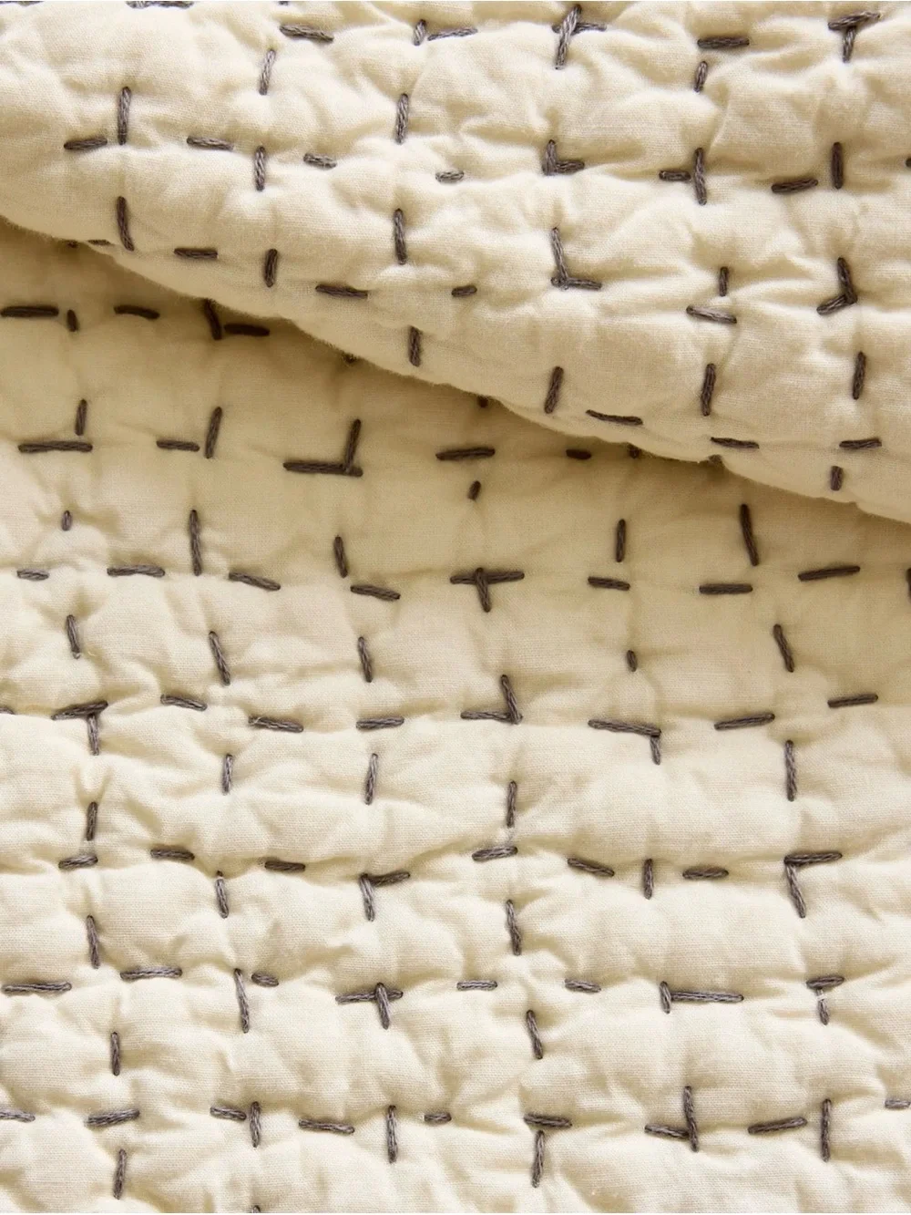 Quince Cotton Hand Stitched Quilt in Undyed King